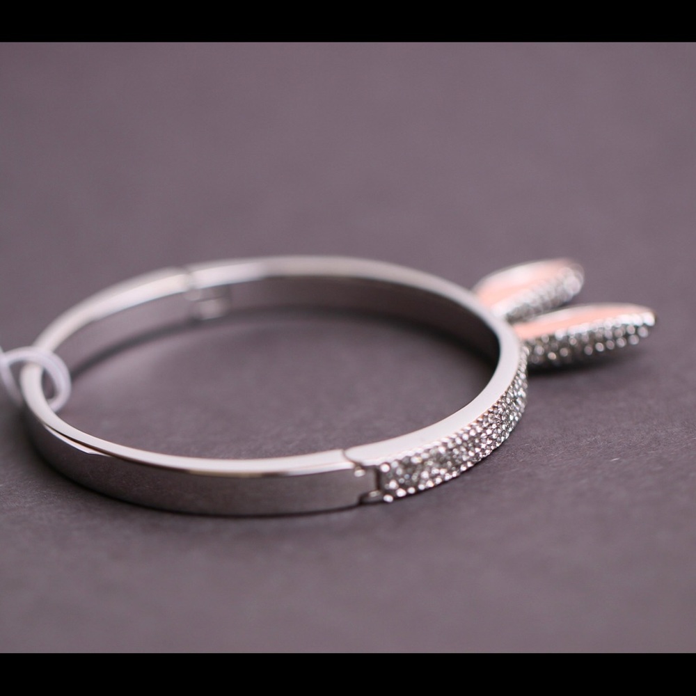 Kate Spade Make Magic Happen Rabbit Ears Hinged Bracelet NWT Rare Pave Beauty - Picture 7 of 10